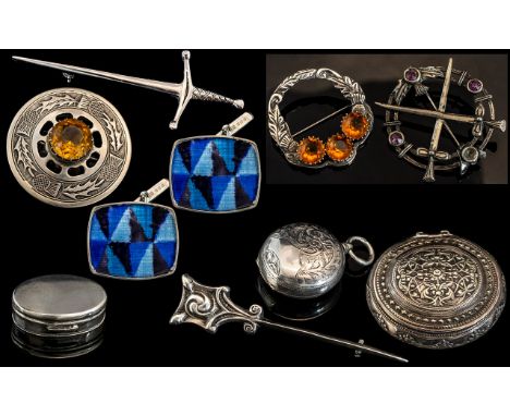 Collection of Antique and Vintage Sterling Silver Brooches and Other Items. All Fully Hallmarked for Sterling Silver. Compris