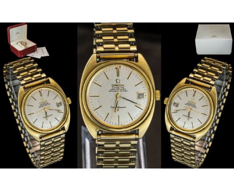 Omega - Constellation Automatic Chronometer Gents Gold on Steel Wrist Watch. c.1960's. Features Date Display Window, Mechanic