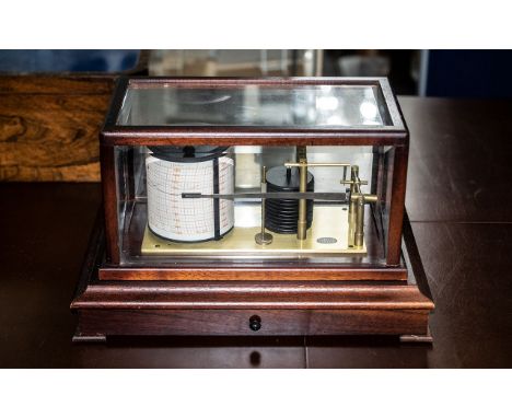 Stanton Instruments Vintage Chemical Scales Model C.B.3. Cased brass scales with glass front and sides, raised on four feet. 