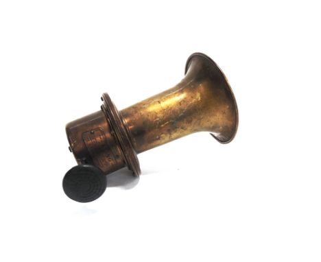 MOTORING - A LARGE 'OOGA' LONG HORN BY G. PIEL OF NEW YORK  early 20th century, of heavy all brass construction, hand operate