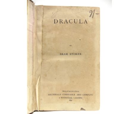 [MODERN FIRST EDITIONS]  Stoker, Bram. Dracula, first edition, Constable & Co., Westminster, 1897, later library buckram, oct