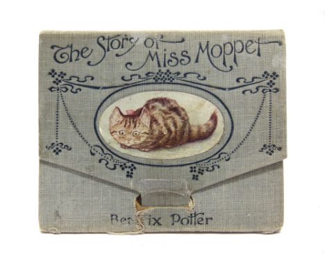 [CHILDRENS]  Potter, Beatrix. The Story of Miss Moppet, first edition, Warne, London, 1906, pale blue-grey cloth wallet style