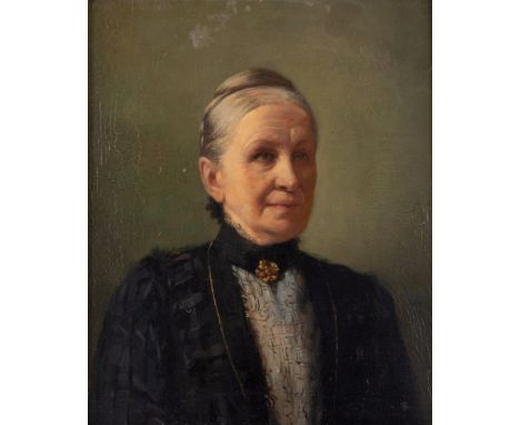 CONTINENTAL SCHOOL (19TH CENTURY)  Portrait of a Grey-Haired Lady,  oil on board, unsigned, 21.5cm x 17.5cm.