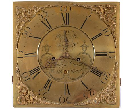 A GEORGE III OAK CASED 8-DAY LONGCASE CLOCK  the 14' brass dial with subsidiary seconds dial and date aperture, inscribed 'Wa