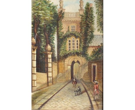 J Luscombe, 'The Hoe Gate, Plymouth', a signed oil on card, 33 x 21.5cm, F H Edgecumbe, 'View of Plymouth from Oreston', oil 