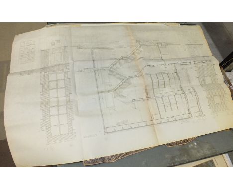 A portfolio containing architectural drawings and designs.