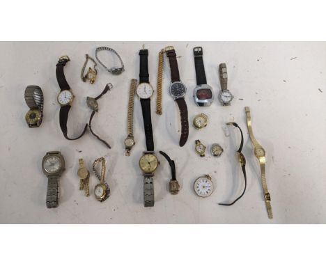 A collection of watches to include a gents 1970s Sigara watch, agents Lorus quartz watch, an Ingersol ladies watch and others
