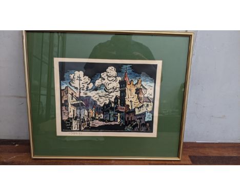 Gregoire Johannes Boonzaier - a view of Table Mountain print signed and dated 1979, framed and glazed Location:If there is no