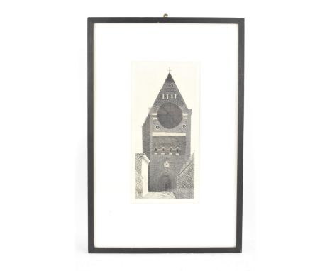 John Piper (1903-1992) An etching entitled 'St Bartholomew's', 29cm x 14cm, the frame 49cm x 32cmLocation: If there is no con