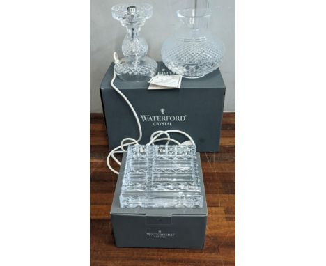 A Waterford crystal lamp with glass shade and a desk tidyLocation:If there is no condition report shown, please request