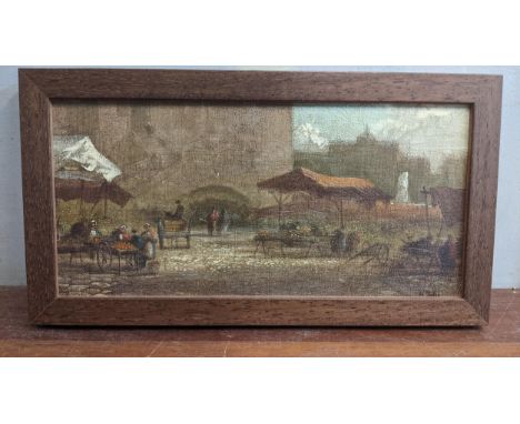 Henry Foley - a market scene, oil, signed, 15cm x 30cm, framedLocation:If there is no condition report shown, please request