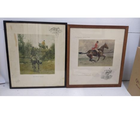 Charlie Johnson ' Snaffles' signed framed and glazed print to include ' The Stone Fader' measuring 27cm x 31cm and ' The spar