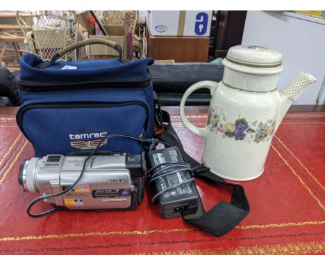 A Sony camcorder together with a Royal Doulton coffee potLocation:If there is no condition report shown, please request