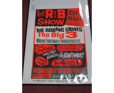 Reproduction Poster Advertising The Rolling Stones, at Sheffield City Hall.