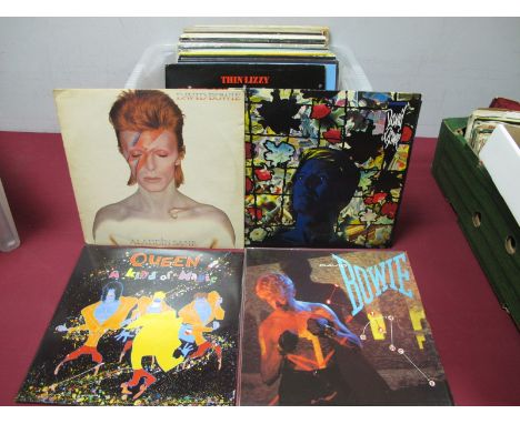 A Collection of Over Fifty LPs from the 1970's and 1980's, among the titles are David Bowie - Aladdin Sane, Lets Dance and To