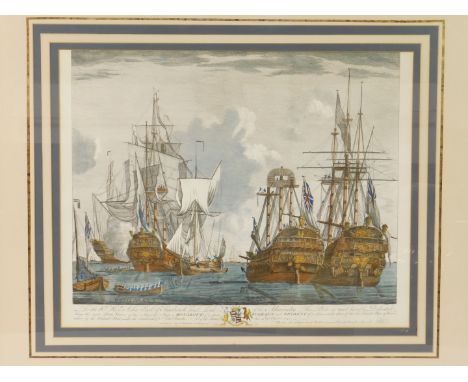 After Richard Short (late 18thC). His Majesty's Ships Monarque Fogeaux and Trident, Captured by the British Fleet under the C