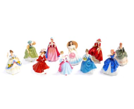 A Royal Doulton miniature ladies collection, boxed, comprising Bess M210, Buttercup M211, Gail M212, Helen M213, Laura M214, 