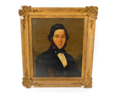 English School (Early 19thC). Half length portrait of a gentleman, oil on canvas, 60cm x 50cm.