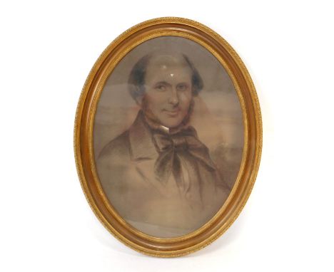 F Lane (British, 19thC). Head and shoulders portrait of a gentleman, pastel, attributed verso and dated 1859, 58cm x 43cm.