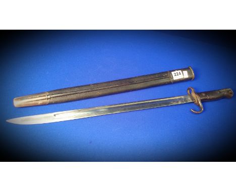 BRITISH 1907 LEE ENFIELD BAYONET & SCABBARD WITH HOOKED GUARD