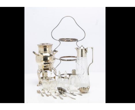 A collection of 19th and 20th century silver and silver plate, including a Georgian white metal small jug, possibly once a to