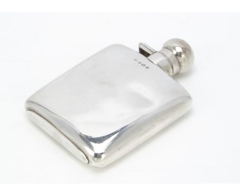 A George V small silver hip flask, 11.5cm high, 3.4ozt, some dents