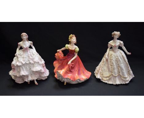 A Royal Doulton figure, Ninette HN 3417; a Royal Worcester figure for Compton and Woodhouse, Royal Debut, limited edition 805