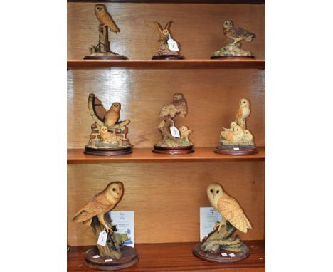 A Border Fine Arts model, Owls, On the Lookout, 1998 Annual Figurine; another, A Watchful Eye, exclusive to Society members; 