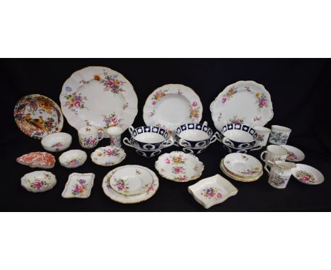 Ceramics - Royal Crown Derby Posies pattern trinket dishes, cups and saucers, miniature jug, etc; Old Avesbury pattern dish; 