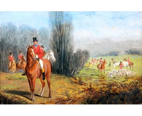 AFTER J. F. HERRING A PAIR PROBABLY OVER -PAINTED PRINTS Fox hunting scenes, bearing signatures 5" x 7 3/4" (12.5 cm x 19.5 c