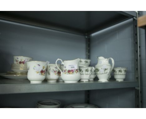 QUEEN ANNE PART TEA SERVICE AND A VALLEY GREEN PART TEA SERVICE