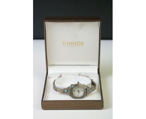 Art Deco Ladies Silver and Opal Watch 