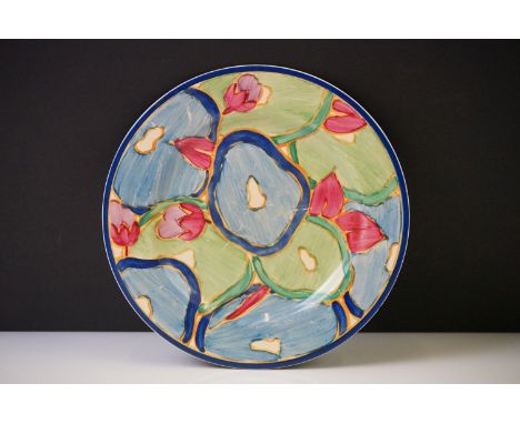 A Clarice Cliff Blue Chintz side plate, measures approx 177mm in diameter.