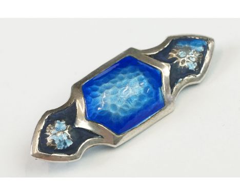 Early 20th century Blue Enamel Brooch 