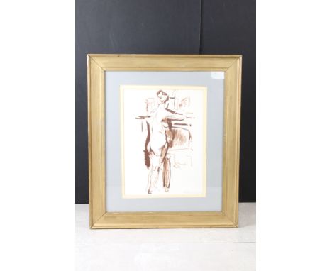 Cecilia Vanderbeek (Belgian 1932-1999) Signed Artwork Portrait of a Nude Female in abstract, 34cm x 25cm 