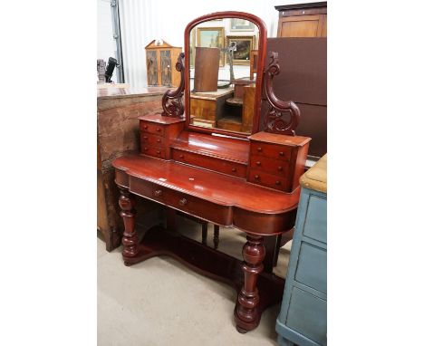 Victorian Duchess Dressing Table with swing mirror and eight drawers, 119cm long x 50cm deep x 149cm high 