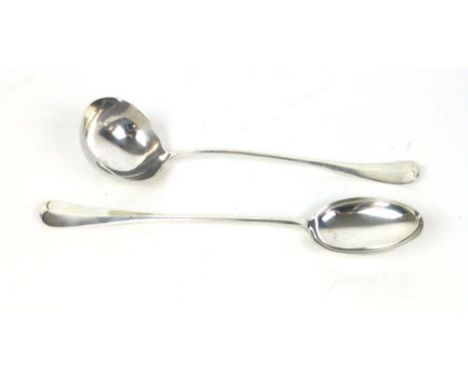 A silver ladle together with a silver serving spoon,Sheffield 1917, approx. w. 410 grams