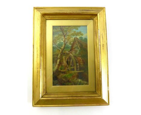 Edmund Smith Baker (Son of Thomas 'Landscape' Baker of Leamington Spa),
a study of a watermill,
signed and dated Jan 1901 ver