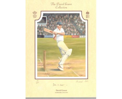  David Gower autographed high quality 16x12 inches colour print - part of the David Gower collection of cricket prints. Good 