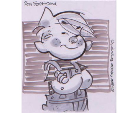 Just Dennis - Ron Ferdinand. A 10x8 beautifully hand drawn sketch of ëJust Dennis.í Excellent. Good condition. All signed ite