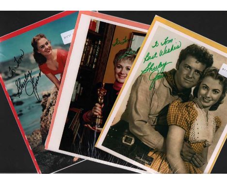 Shirley Jones Autograph Collection. Nine vintage 8x10 inch photographs, each autographed individually by Shirley Jones . Born