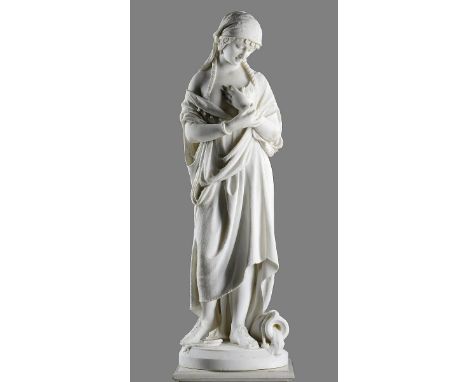 Statuary: Pasquale Romanelli: A carved white marble figure of Rebecca at the wellcirca 1870signed P. Romanelli, Florence 105c