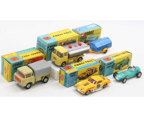 Corgi Toys boxed model group of 5 comprising No. 337 Customized Chevrolet Corvette Stingray, No. 152S BRM Formula 1 Racing Ca