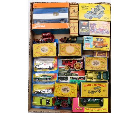 A collection of mixed diecasts, with examples including a Matchbox Models of Yesteryear Y1 Allchin Traction Engine, a Corgi J