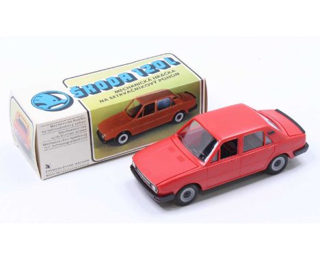 Kovad of Czech, 1/20th scale plastic friction drive model of a Skoda 120L, finished in red and housed in the original card bo