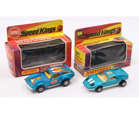 Matchbox Speedkings Boxed Group, 2 examples to include K-55 Corvette Caper Cart, together with a K-30 Mercedes C111, both in 