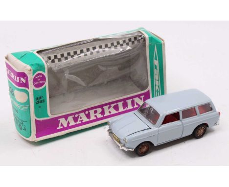 Marklin, No.1805 VW Variant 1600 Estate, light blue body with red interior, tinplate hubs, in the original window box (VG-BG)