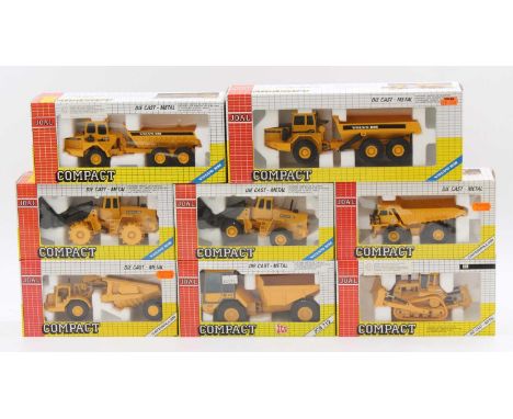 8 various Joal Compact mixed scale earth moving and construction diecasts, with examples including No. 222 Caterpillar Tracto