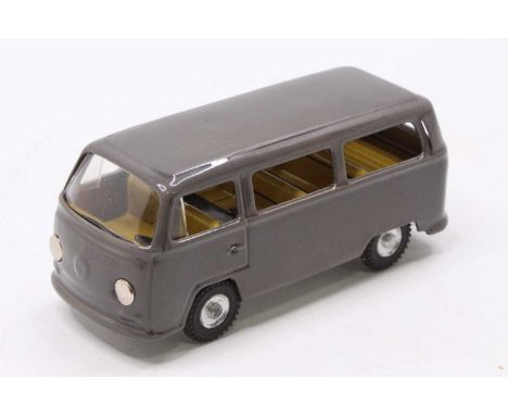 CKO Reproduction tinplate model of a VW Microbus, finished in grey, clockwork example,
