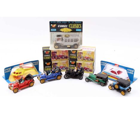 A collection of Corgi Classics and Corgi Cubs, with examples including No. 9012 Ford Model T, No. 9041 Rolls Royce Silver Gho